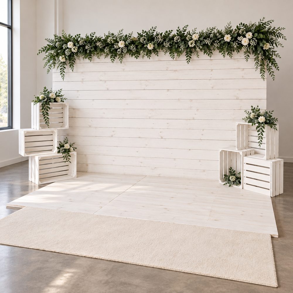 Set Jardín blanco — diseño referencial